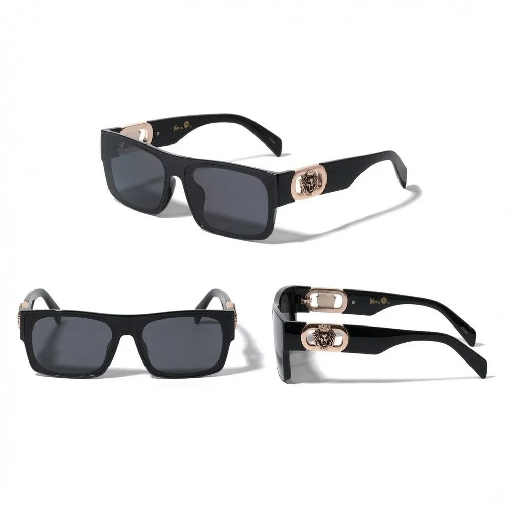 Designer Sunglasses Square Dak Black Lens Hip Hop Rapper Cholo Shades Lentes Men